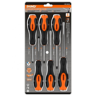 Screwdriver set 6 pieces percussion-steel SHIND 94432