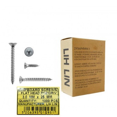 Chalk screws 3mm thick and 25mm length galvanized milling cutters LIH-LIN