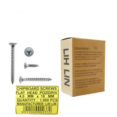 Chalk screws 4mm thick and 18mm length galvanized milling cutters LIH-LIN