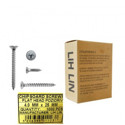 Chalk screws 4mm thick and 25mm length galvanized milling cutters LIH-LIN