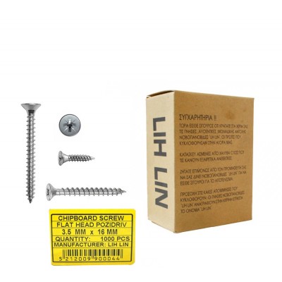 Chalk screws 4mm thick and 12mm long galvanized milling cutters LIH-LIN