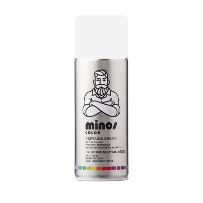 Spray Paint Acrylic White Ral 9010 400ml Minos