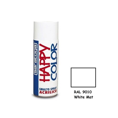 Ral9010 White Matte Spray 400ml Saratoga Happy Acrilico