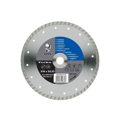 Diamond dry cutting disc for building materials 230x22.23mm 70184614178 SMIRDEX