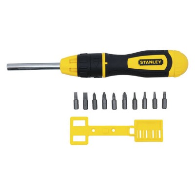 Ratchet Screwdriver with 11 Stanley Magnetic Interchangeable Bits