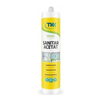 Σφραγιστική Σιλικόνη Αντιμουχλική Λευκή 280ml Sanitar Acetat TKK