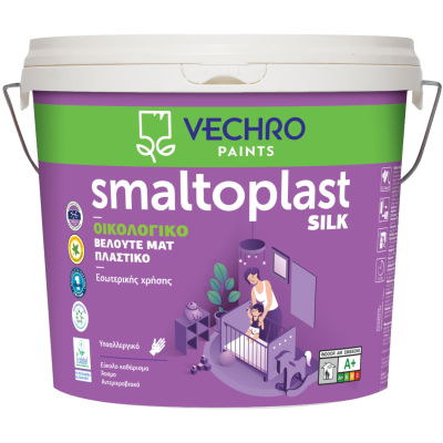 Velvet matte plastic ecological paint for interior use 3Lt SMALTOPLAST SILK