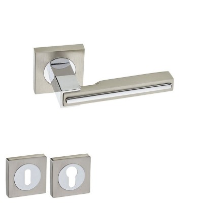Door knob No 210 rosette Nickel Matt/Chrome Viobrass (pair)